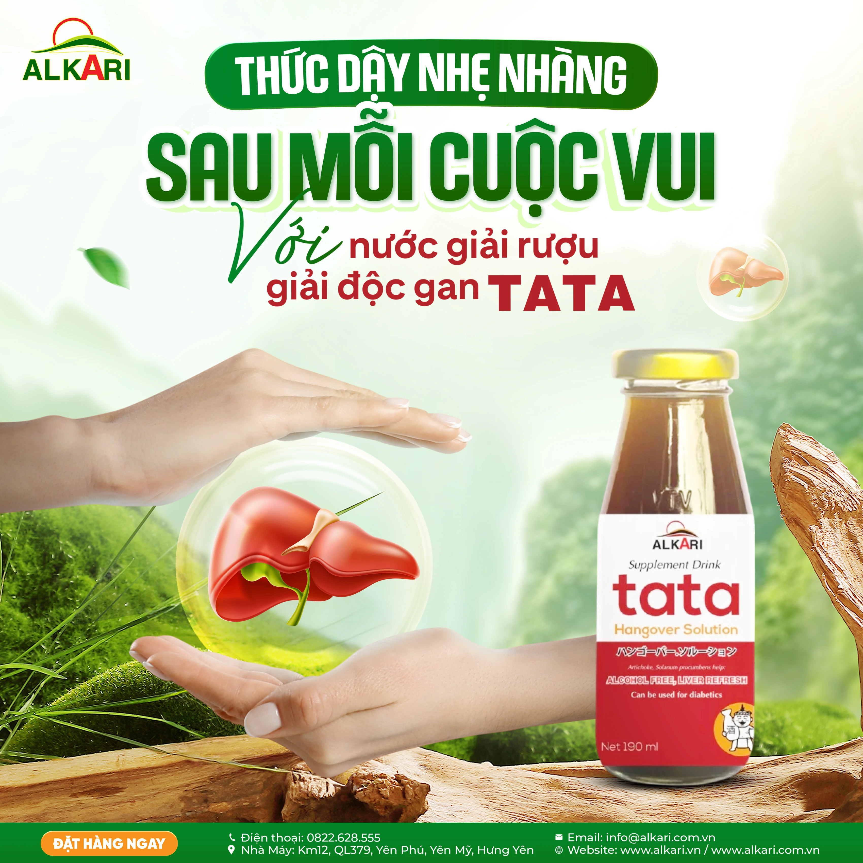 Thức dậy nhẹ nhàng sau mỗi cuộc vui với Nước giải rượu giải độc gan Tata